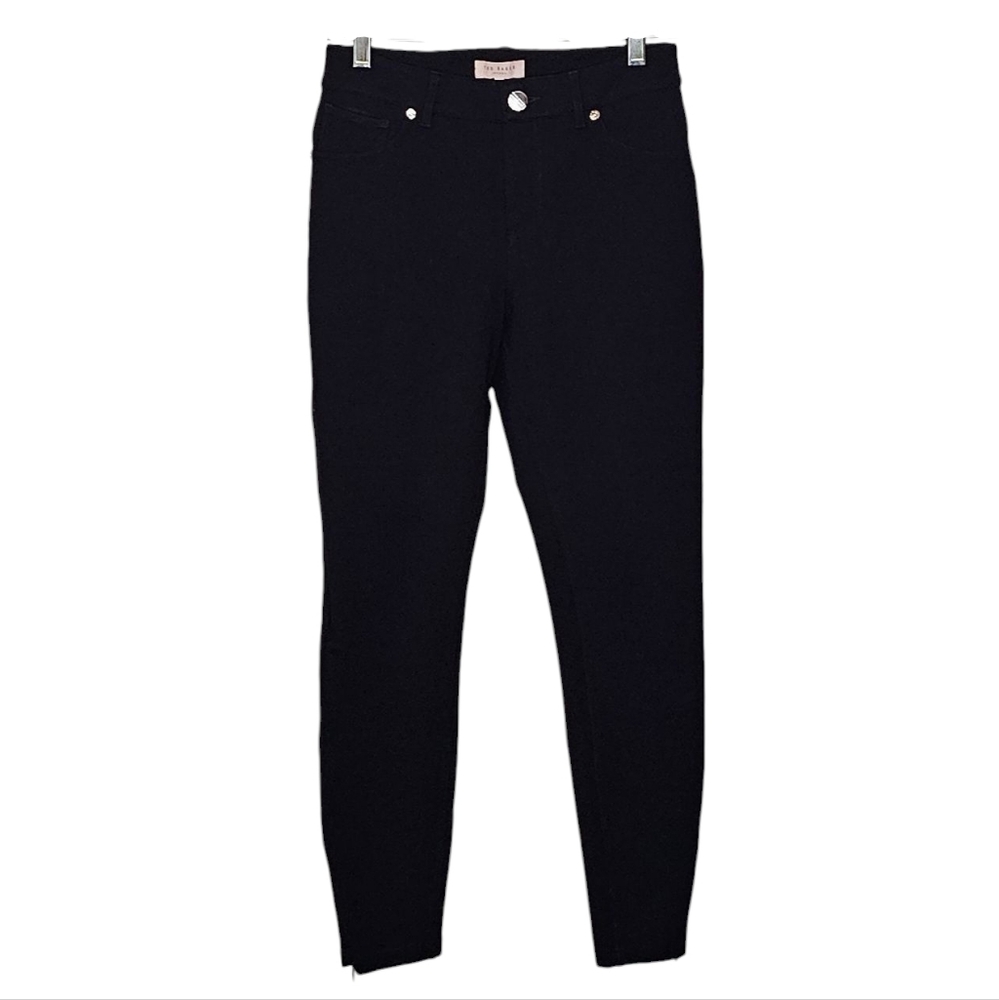 Ted Baker Navy Blue Mid-rise Ankle Skinny Jeans Jeggings w Zippered Hem size 1